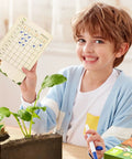 Kid Friendly Plant Growth Kit With Transparent Window For Window Garden See Roots Grow Vegetable Plant Observation Box Educational Science Toy For Homeschool And Classrooms Ages 6 And Up, child holding journal