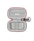 Open compact hard case with custom foam interior for Kingston XS1000 XS2000 XS1000R SSD, showing mesh pocket and strap.