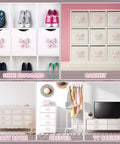 Eight Piece Pink Bow Dresser Knob Set Cast Iron Drawer Pulls For Cabinets And Wardrobes on various furniture in home settings