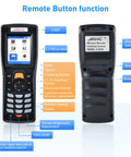 Front and back view of No Frills Wireless Barcode Scanner For Inventory Management, 3 In 1 Portable Data Collector Supports 1D 2D PDF417 Codes, 2.4 GHz Wireless Or USB Wired, Stores 180 Libraries And 400,000 Records, QR Code Reader, Easy Inventory Terminal.