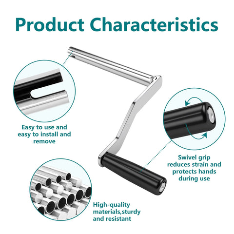 Heavy Duty Iron Crank Handle Replacement For Pop Up Campers Compatible With Fleetwood And Coachmen Tent Campers with rotating grip