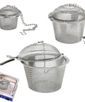 Heavy Duty 304 Stainless Steel Ultrasonic Cleaner Basket Set Slick Three Piece Jewelry And Small Parts Holder Kit with secure hooks.