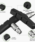 Universal 70mm V Brake Pads Set For Mountain Cruiser Road BMX Hybrid Bikes With Allen Wrench No Squeal Quiet Braking Nitrile Rubber