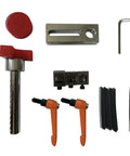 Manual Picture Framing Underpinner Tool For Frames No Power Needed Silent And Sturdy Nailer Compact Framing Machine With 7mm 10mm 12mm 15mm V Nails Easy High Quality Build For Pro Grade Picture Frame Joints, accessories laid out