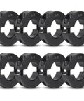 8-Pack Black Five Eighths Inch Bore Double Split Clamp-On Shaft Collar Screw Set Carbon Steel For Auto And Shop Use