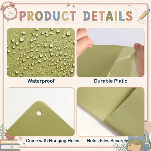 Product details of 12Pcs Plastic Oversized Wall Pockets 12.6 x 9.4 Inches Hanging Wall File Organizer Morandi Color