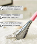 Cooling Cryo Sticks For Face And Eyes To Fight Puffiness And Fine Lines Portable Ice Globes Skincare Tool, pink stainless steel
