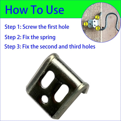 Extra Heavy Duty 50 Pack Thick Couch Spring Clips For Sofa And Chair Rust Resistant Steel, instruction image showing spring clip