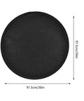 Circular black Rugged Waterproof Silicone Fire Mat 36x36 Inch With Dual Layer Thermal Barrier on white background