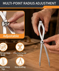 Adjustable Dead Center Precision 12 Inch Radius Divider Tool And Layout Compass showing high-carbon steel build and thumb screw.
