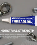 Medium Strength Thread Locker Blue Removable Sealant For Metal Fasteners with tools and bolts in the background