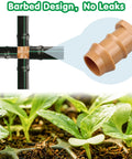 12 Pack 1/2 Inch Drip Irrigation Cross Connectors Four Way Tee Barbed Hose Fittings for 1/2 Inch Tubing in garden