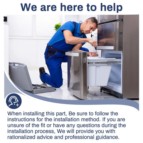 Technician assisting with Door Shelf Bin Replacement For LG And Kenmore Refrigerators White Food Grade Plastic Direct Fit Easy Install