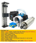 High Performance 2.2KW Water Cooled Spindle Motor With Z Axis Slide Stage Kit For CNC Routers multi voltage components with water pump and slide stage