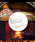 Front view: white ceramic fiber insulation roll, 2 inches thick, 16 by 48 inches for forge or kiln use