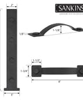 Magnetic Decorative Garage Door Hinges And Handles Kit dimensions and design with black faux hardware