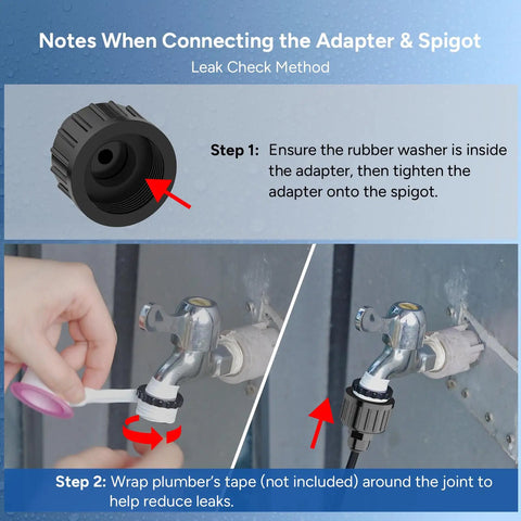 Connecting adapter and spigot for Outdoor Misting Fan Kit With 16.4 Ft Mist Hose For Patio And Backyard Cooling Portable Water Mister System