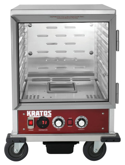 Top Shelf Pro Kitchen Beast Half Size Holding And Proofing Cabinet Ul And Nsf Certified with exposed controls and interior racks.