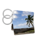 Outrigger Fishing Canoe Key Chain Set From Fiji Bright Multicolor Print Heavy Duty Plastic High Gloss Finish Dual Sided Image Includes Hardware 2 Pack