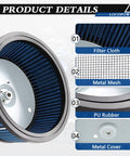 HD 0800 Air Filter Replacement 29442 99E for Harley Davidson with filter cloth, metal mesh, PU rubber, and metal cover.