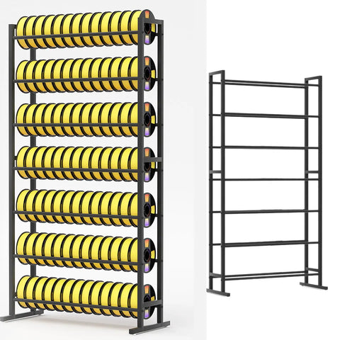 Heavy Duty 7 Tier 3D Printer Filament Rack And Storage Shelves Badass Spool Holder With Space Saving Design Holds 84 Reels Plus Adjustable Feet For Garage Studio Workshop Setup Ready