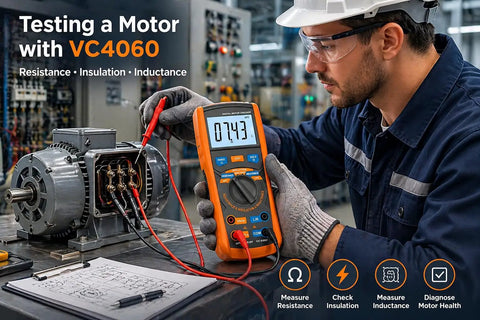 Shop Ready 3 In 1 Motor Checker And Insulation Megohmmeter Built For American Pros Crushing EV Diagnostics And Locking Down Sweet Winding Resistance Values Daily, technician testing motor resistance.