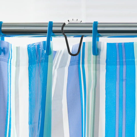 Beaded Glide Shower Curtain Rings 20 Pack Black Plastic Hooks For Bathroom Rods Durable Moisture Resistant Curtain Hangers For Home Bath No Snag Smooth Sliding And Easy Curtain Hanging