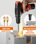 All In One Power Tools Kit With 60 Piece Accessory Set And 16.8V Cordless Drill For Home DIY And Repairs drilling wood