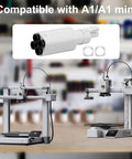 Five Way Filament Hub For Bambu Lab A1 And A1 Mini AMS Lite System Multi Color Printing Accessory shown with 3D printers