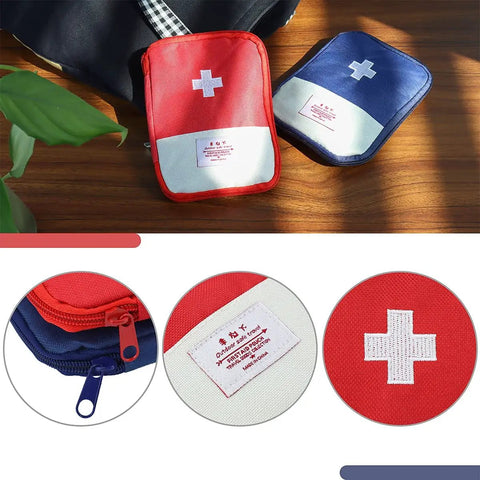 4 Pack Travel First Aid Pouches Durable 600D Oxford Exterior Grab And Go Ready Portable Outdoor Medical Bags Multi Function Emergency Kit Organizer 7 By 5 Inches Zippered Red And Blue