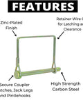 Gold Trailer Pins Pack Of Ten For Farm Trailers And Towing, Two And Three Quarter Inches Long And One Quarter Inch In Diameter, zinc-plated pin with retainer wire clip