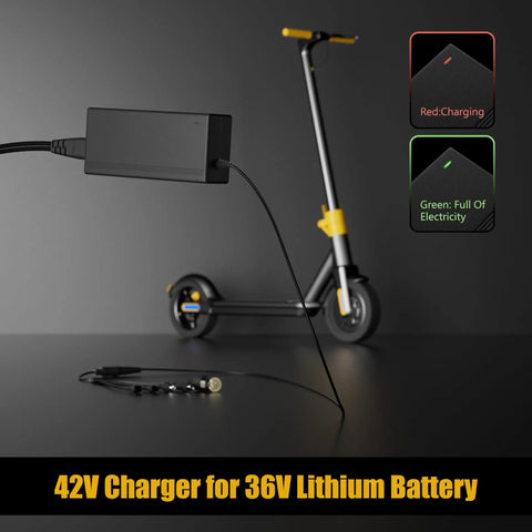 42V Electric Scooter And Hoverboard Charger UL Certified For Most 36V Lithium Batteries With Five In One Universal Plug Set