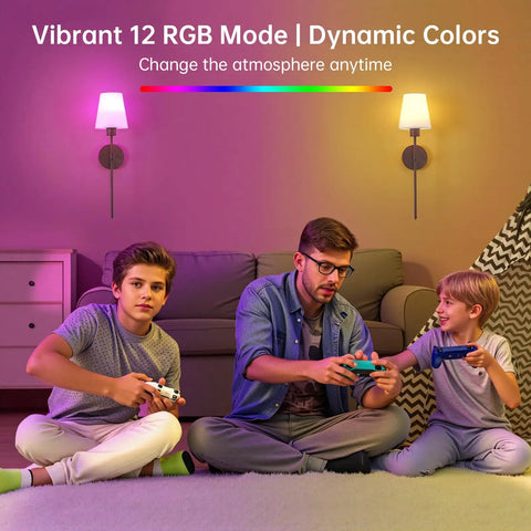 Ditch Old Fixtures For This Pack Of 2 Battery Powered Wall Sconces Boasting A Heavy Duty Iron Frame And Rich Walnut Trim With Seamless Dimming And A Massive 6000 Mah Battery For A Smooth Chill Glow Anywhere, used in a cozy gaming setting.