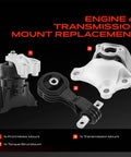 Heavy Duty Engine Motor And Transmission Mount Kit With Rock Solid Torque Strut For Honda Civic 2006 2011 L4 Hybrid Automatic CVT set of three parts.