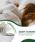 Elongated Toilet Seat QuietClose for Farmhouse Bathroom with soft close design, preventing noise in a serene setting.
