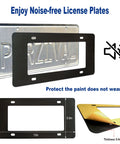 Matte Black Aluminum License Plate Frames 2 Pack Heavy Duty Car Tag Covers For Front And Rear 4 Hole Rust Proof