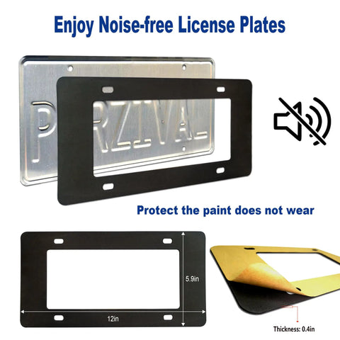 Matte Black Aluminum License Plate Frames 2 Pack Heavy Duty Car Tag Covers For Front And Rear 4 Hole Rust Proof