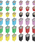 36 Piece Automotive Fuse Kit With Low Profile Box Shaped Micro Cartridge Fuses For Cars And SUVs Including 20A 30A 40A 50A