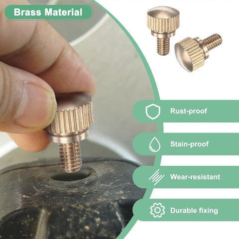 Heavy Duty Solid Brass M4x6mm Knurled Thumbscrew Pack with grippy quick swap bolts for PC builds and electronics repair in use.