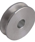 V Shape Aluminum Alloy Pulley Wheel For Motor Shaft 3.1x1.5x0.8cm, side view showing 31mm diameter and 8mm central hole.