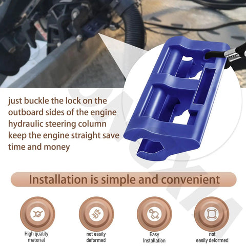 4 Inch Outboard Steering Stop Lock Pair For Hydraulic Steering Keeps Your Outboard From Wobbling Or Swinging Side To Side, Stabilizes Movement, And Protects During Transport And Towing Navy Blue