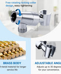 Metal Shower Head Holder For Handheld Showers Built Tough Adjustable Universal Shower Arm Mount Chrome Finish Brass Construction One Half Inch IPS Inlet And Outlet Fits Most Shower Arms And Hoses.