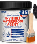 Heavy Duty Clear Waterproof Sealant 35 Ounce Slick Water Based Coating with brush and gloves for indoor outdoor use.