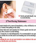 Disposable Ear Piercing Gun Kit For Cartilage With 2mm 3mm 4mm Studs, Includes Six Piercing Guns, Marker Pen, Cleaning Pads, Waterproof Ear Covers, And Silicone Earring Backings. Sterile wrapped studs
