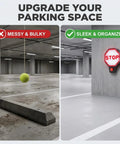 Plug And Play Garage Parking Sensor With LED Stop Indicator, Ultrasonic Anti Collision Parking Aid For Sedans, SUVs And Trucks, Universal Fit For Home Garages, Easy Install, No Fuss Setup, And Ready To Use Right Out Of The Box. Wall-mounted LED stop sensor in a clean garage