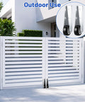 Two Piece Low Profile Caster Wheels With Rubber Non Slip Door Support Rollers Smooth Rolling Sliding Gate Glide Heavy Duty Silver Alloy Bottom Foot No Sweat Setup on outdoor gate.