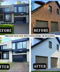 Before and after images showing transformed brick and stone exteriors using Pro Grade Semi Transparent Silicate Stain Bonds Deep Into Brick Stone Concrete Creating A Breathable Finish That Hella Outlasts Peeling Paint Keeps Your Masonry Looking Fire Interior Or Exterior 5 Gallon.