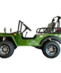 Army Green 125cc Go Kart For Young Adults And Teens 16 Plus With Semi Automatic Transmission And Reverse Side View