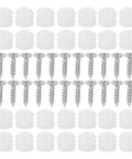Plastic Dowel Inserts And Mounting Screws For Hinges Kit - M4x8mm White Dowels and screws displayed