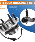 Front Wheel Hub Bearing Assembly 515053 For Chevy Avalanche Express Suburban Tahoe 6 Lug ABS With Sensor, side view